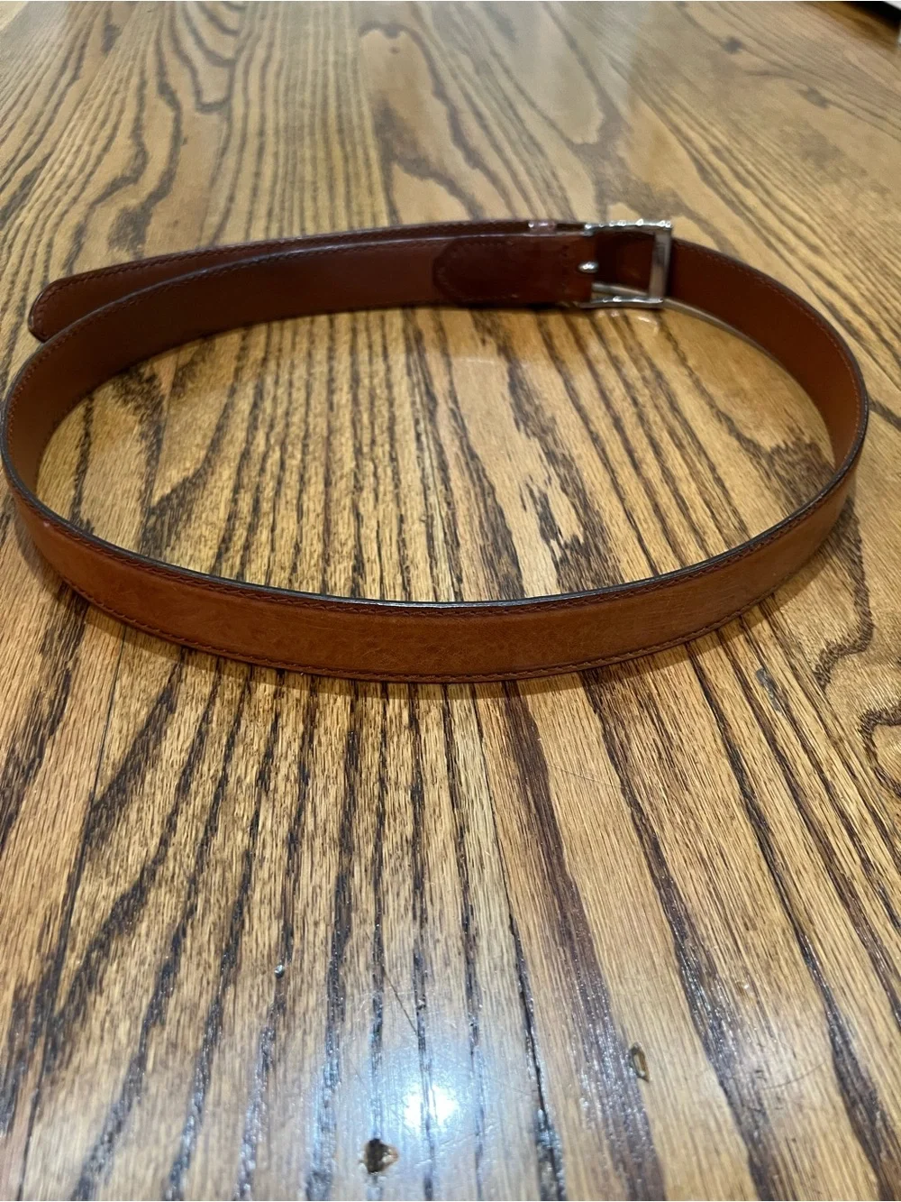 Polo Ralph Lauren Full Grain Leather Belt Saddle Brown Bridle Patina